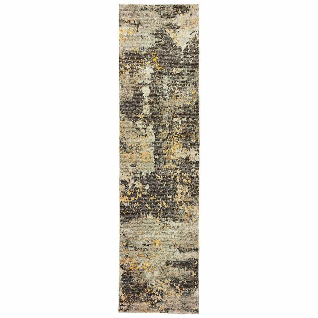 Woven - Evolution Grey Gold Abstract Abstract Contemporary Rug