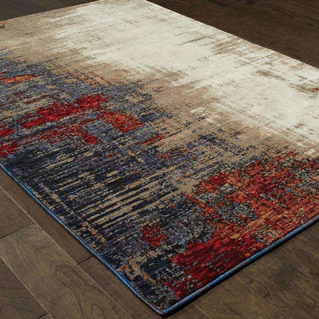Woven - Evolution Ivory Multi Abstract Abstract Contemporary Rug