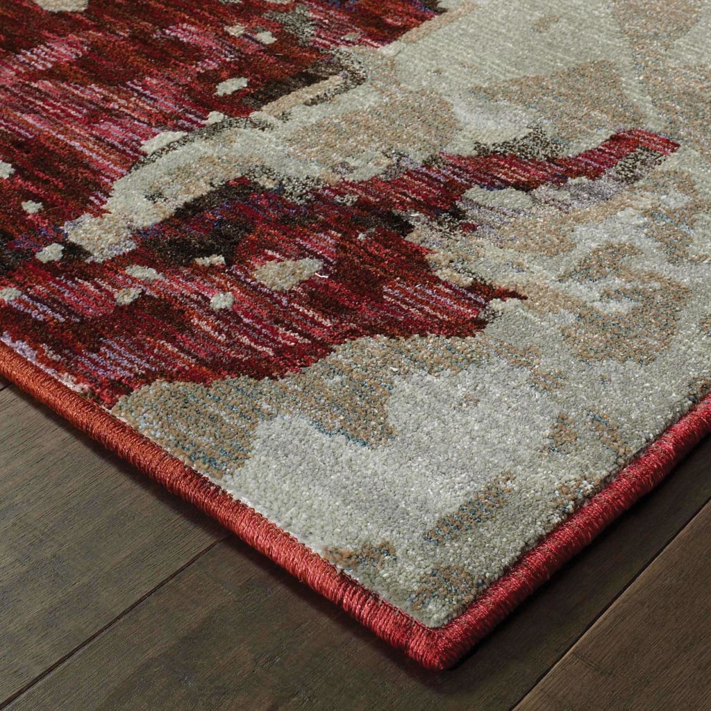 Woven - Evolution Red Beige Abstract Abstract Contemporary Rug