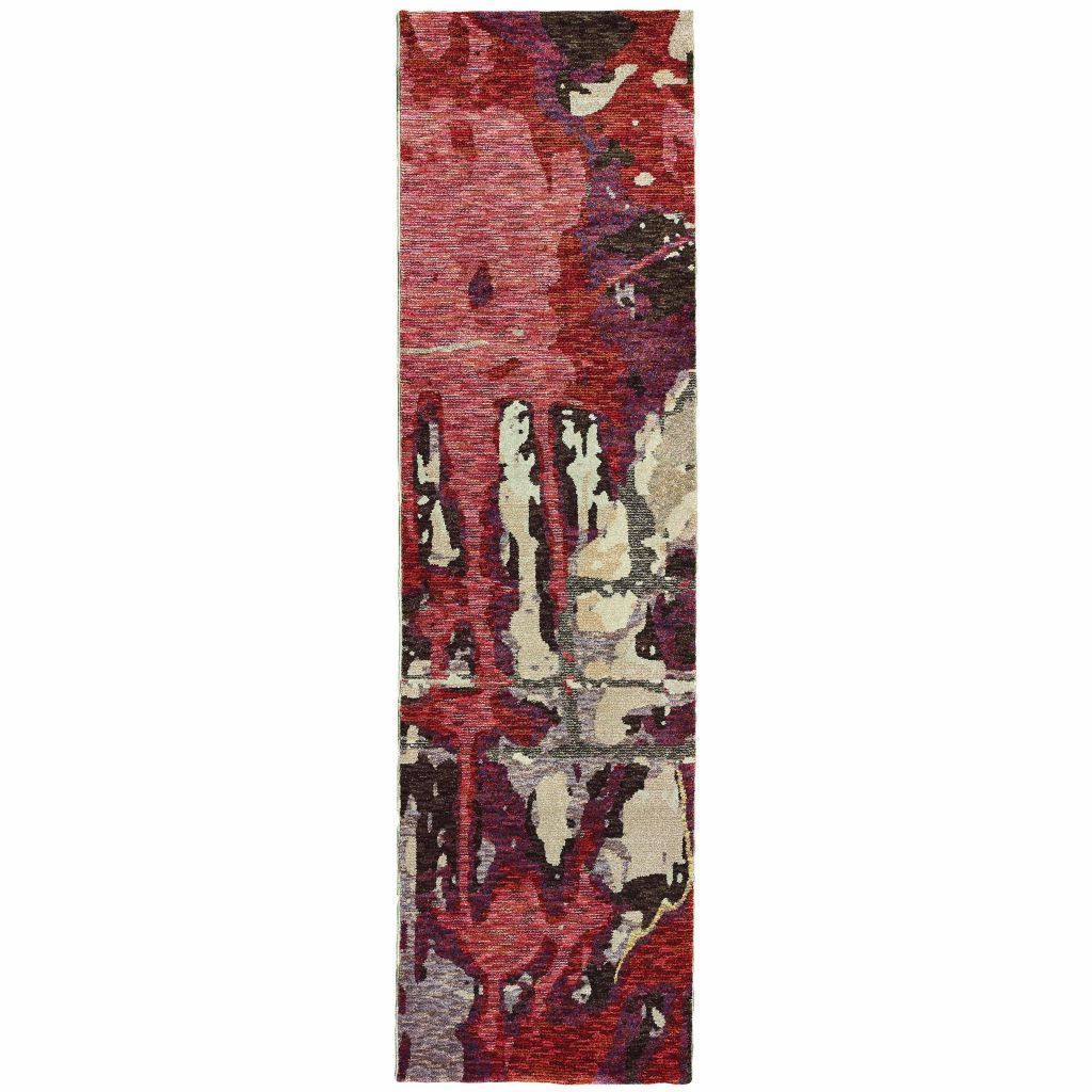 Woven - Evolution Red Beige Abstract Abstract Contemporary Rug