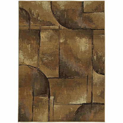 Genesis Beige Green Abstract Geometric Transitional Rug - Free Shipping