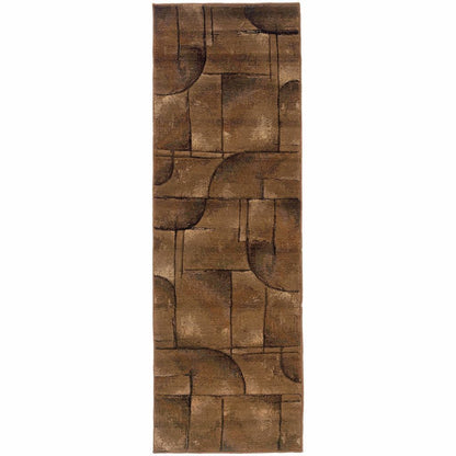 Woven - Genesis Beige Green Abstract Geometric Transitional Rug
