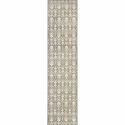 Woven - Hampton Grey Ivory Geometric Distressed Transitional Rug