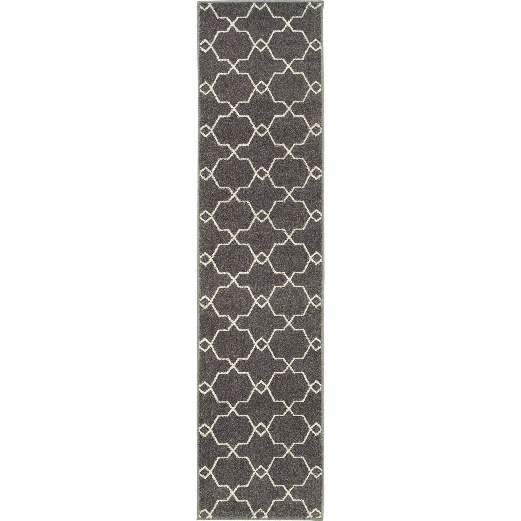 Woven - Hampton Grey Ivory Geometric Quatrefoil Transitional Rug