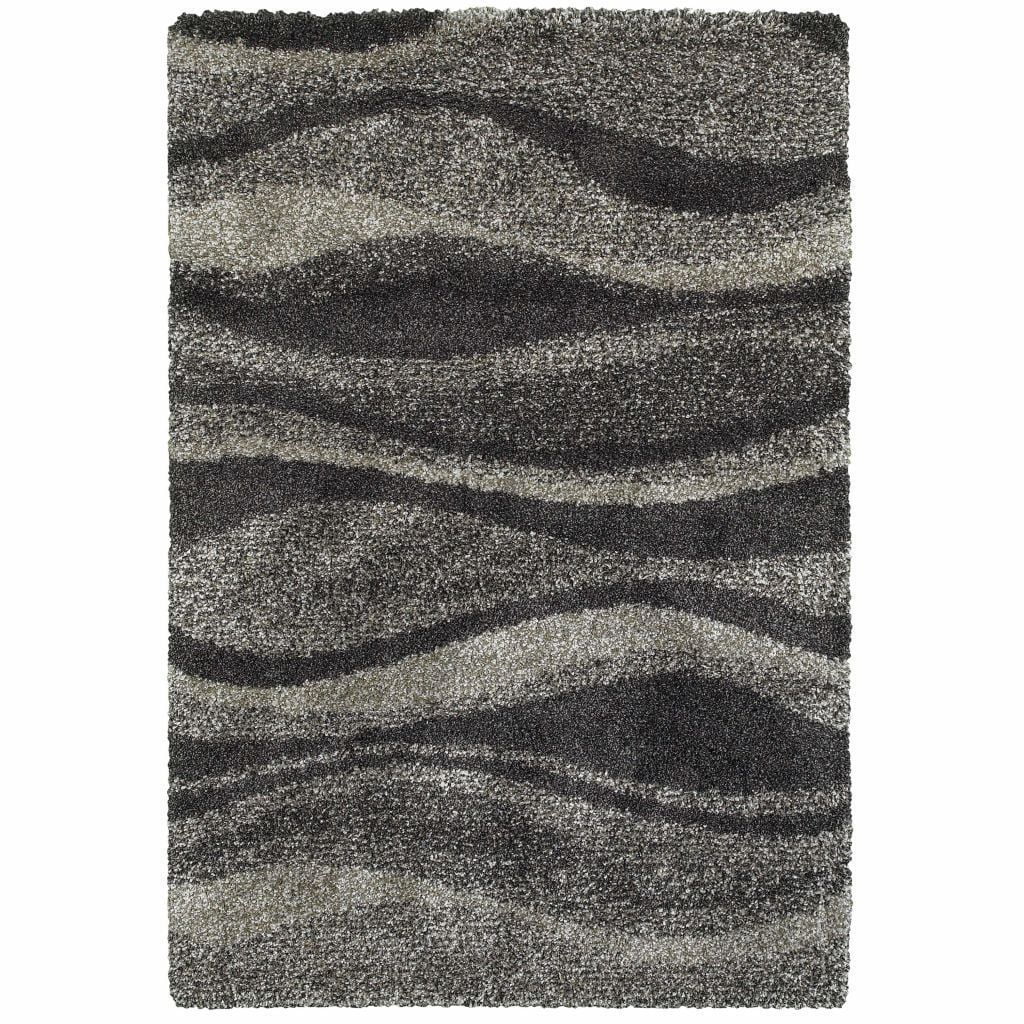Posh Rug Oriental Weavers Henderson Grey Charcoal Abstract Stripe Transitional Rug
