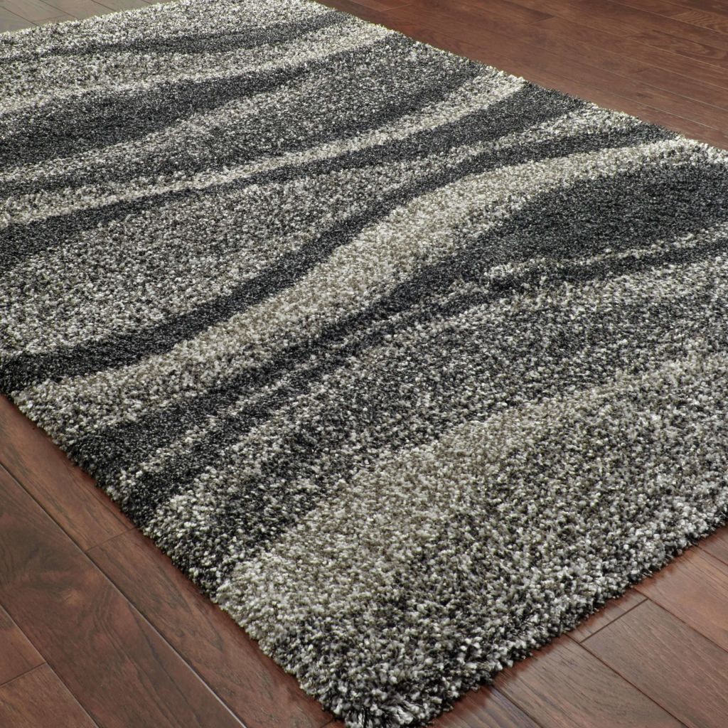 Woven - Henderson Grey Charcoal Abstract Stripe Transitional Rug