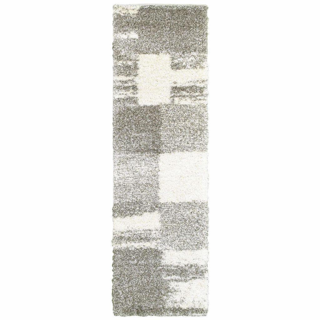 Woven - Henderson Ivory Grey Geometric Shag Transitional Rug