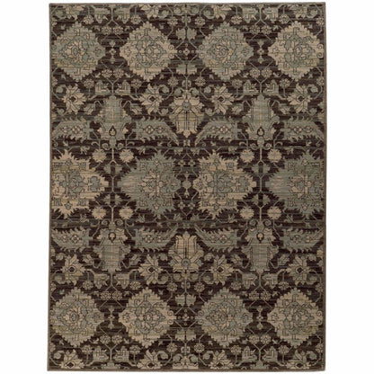Heritage Charcoal Blue Oriental Persian Casual Rug - Free Shipping