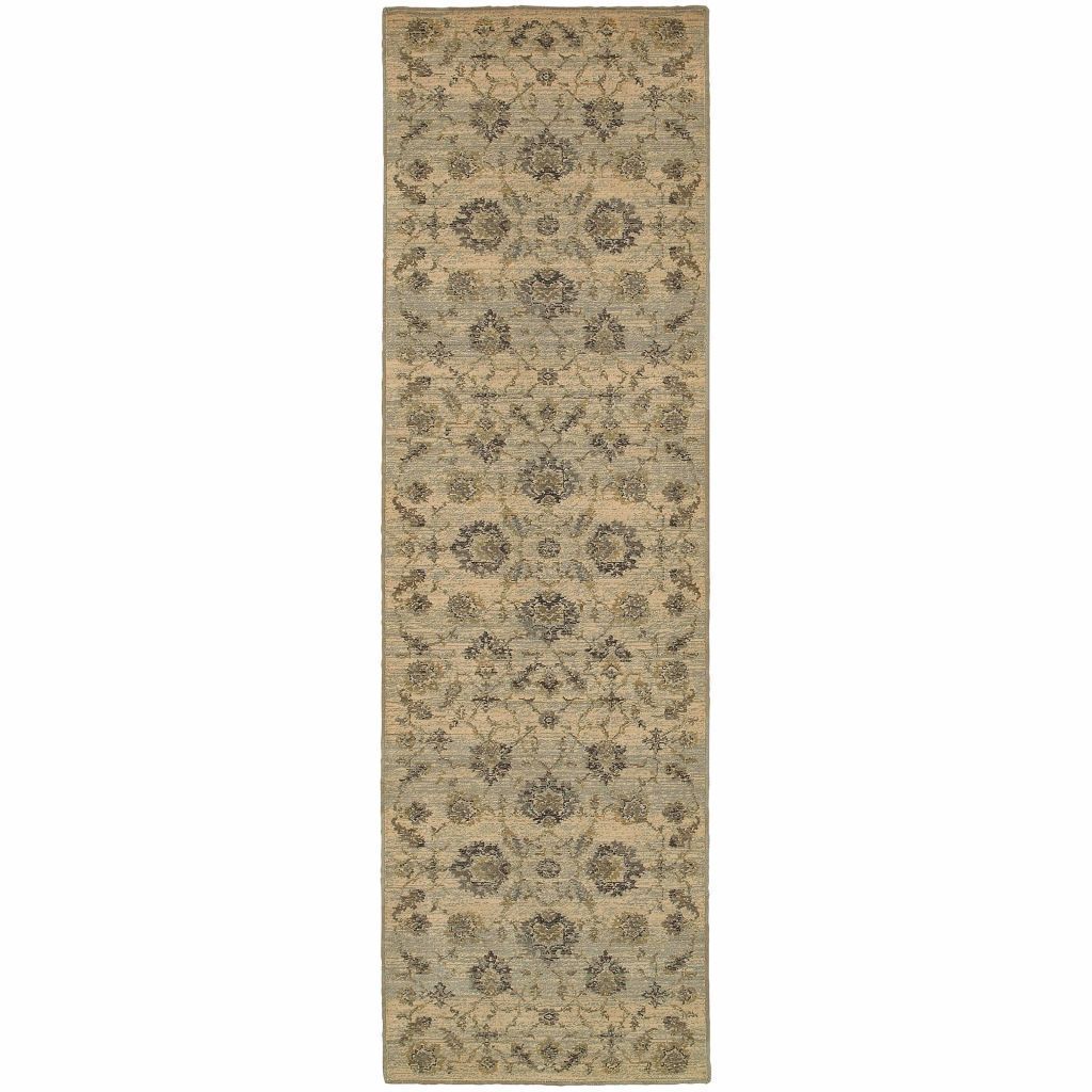 Woven - Heritage Ivory Blue Floral  Casual Rug