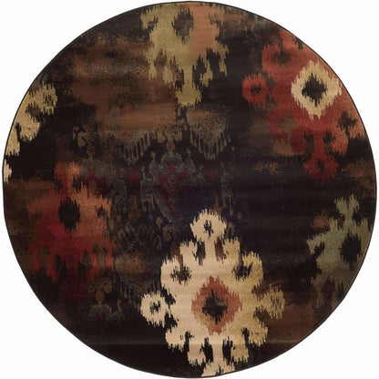Woven - Hudson Black Brown Abstract Ikat Transitional Rug