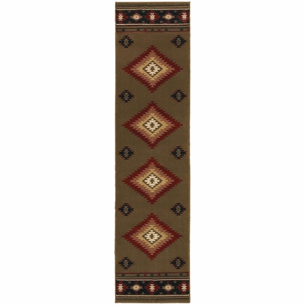Woven - Hudson Green Red Southwest/Lodge  Transitional Rug