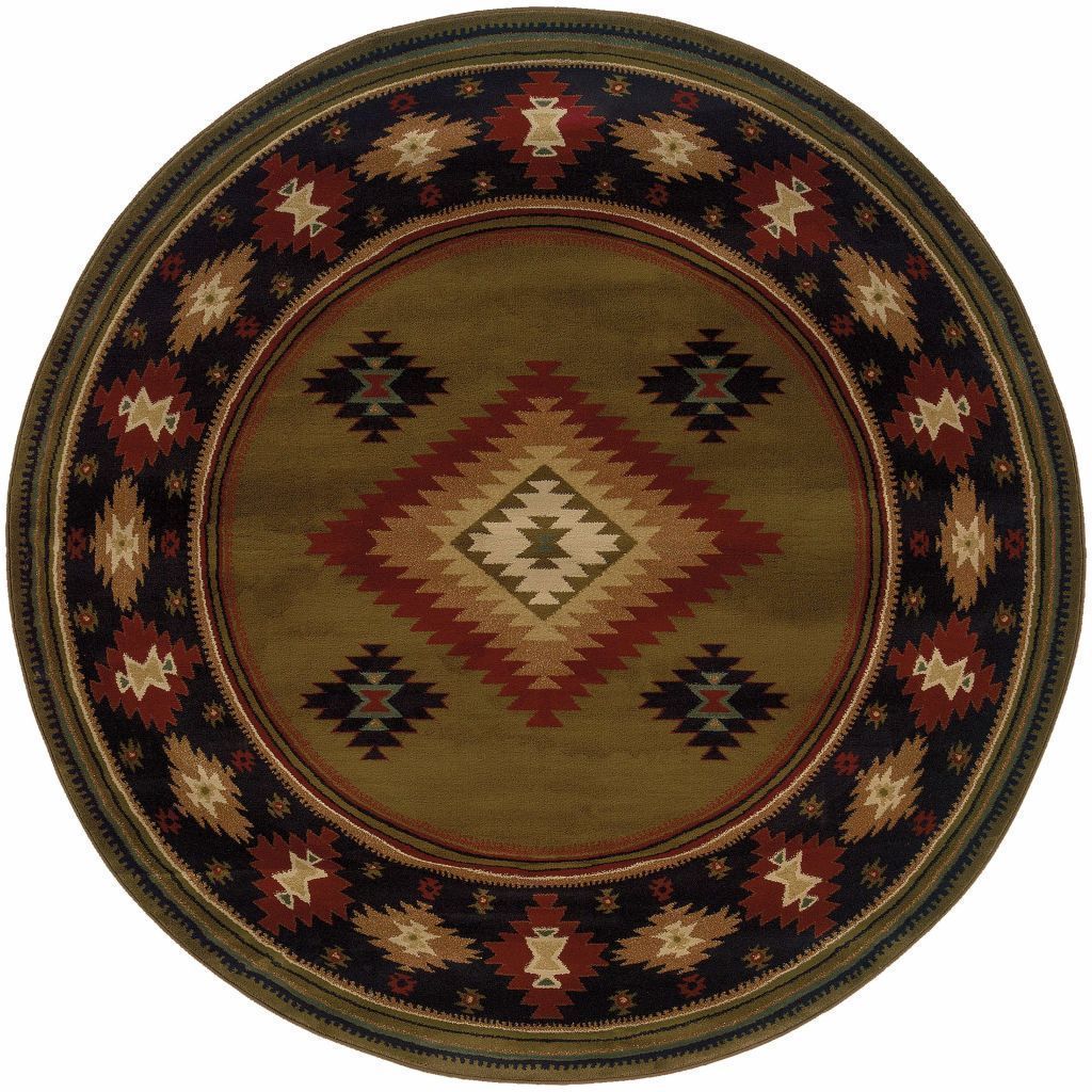 Woven - Hudson Green Red Southwest/Lodge  Transitional Rug