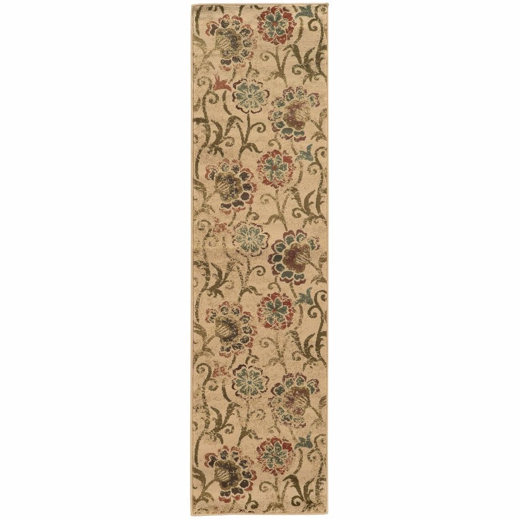 Woven - Hudson Ivory Green Floral  Transitional Rug