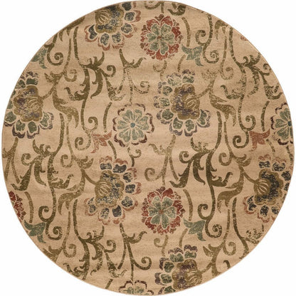 Woven - Hudson Ivory Green Floral  Transitional Rug
