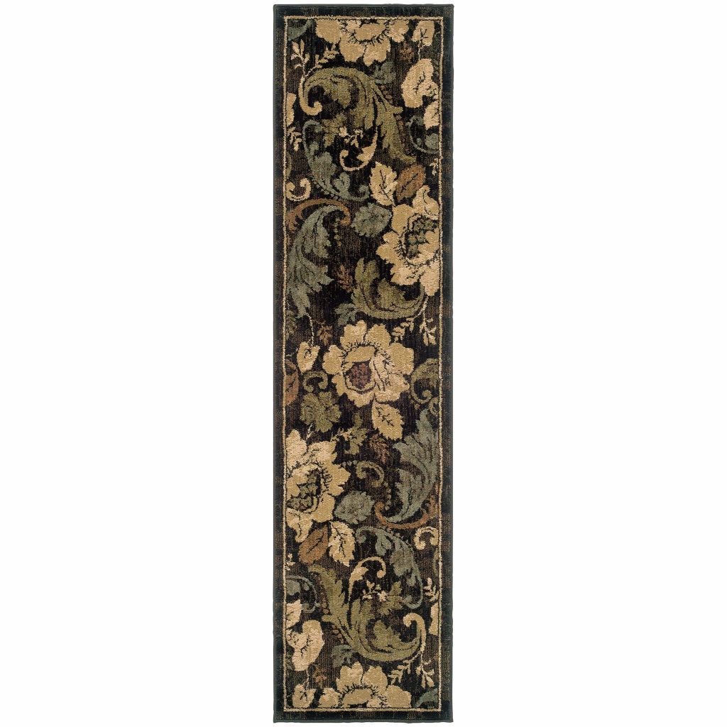 Huntington Brown Beige Floral  Traditional Rug - Free Shipping