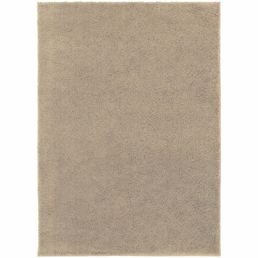 Impressions Beige  Solid  Contemporary Rug - Free Shipping