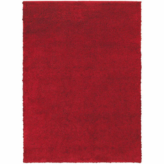 Impressions Red  Solid  Contemporary Rug - Free Shipping