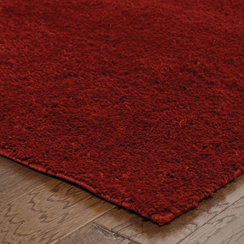 Woven - Impressions Red  Solid  Contemporary Rug