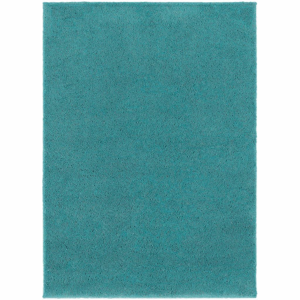 Impressions Teal  Solid  Contemporary Rug - Free Shipping