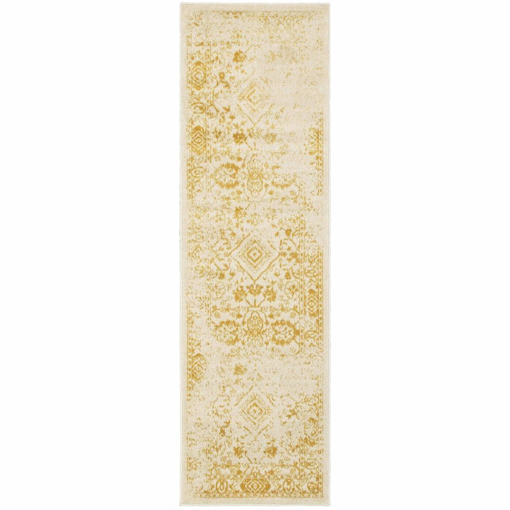 Woven - Jayden Ivory Gold Oriental Distressed Traditional Rug
