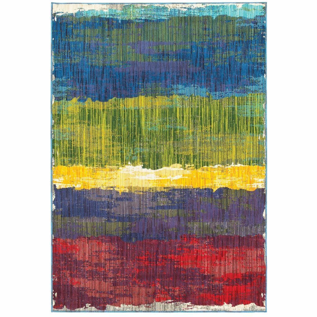Joli Multi Multi Abstract Distressed Contemporary Rug - Free Shipping