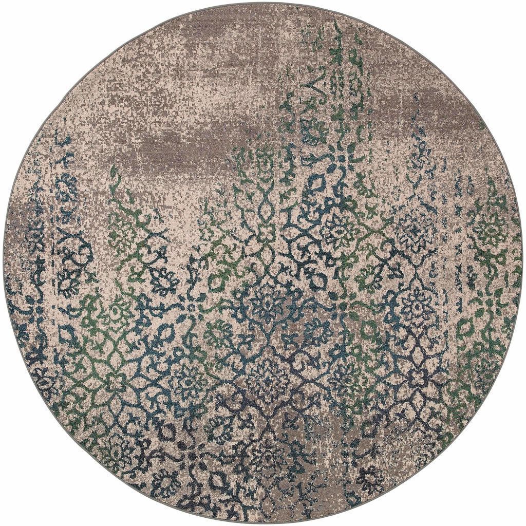 Woven - Kaleidoscope Grey Blue Abstract Distressed Transitional Rug