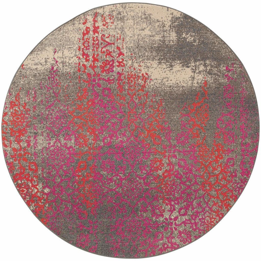 Woven - Kaleidoscope Grey Pink Abstract Distressed Transitional Rug