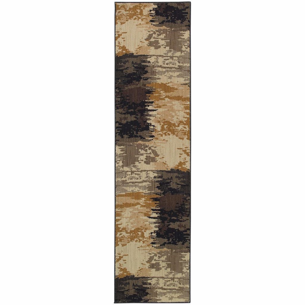 Kasbah Blue Ivory Abstract  Contemporary Rug - Free Shipping