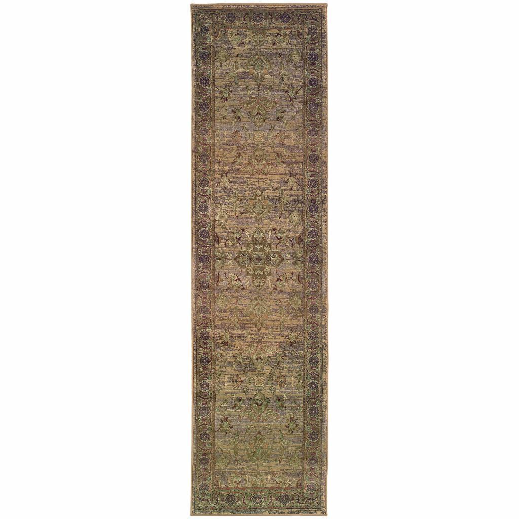 Woven - Kharma Beige Green Oriental Persian Traditional Rug