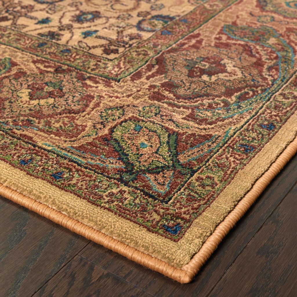 Woven - Kharma Beige Red Oriental Persian Traditional Rug