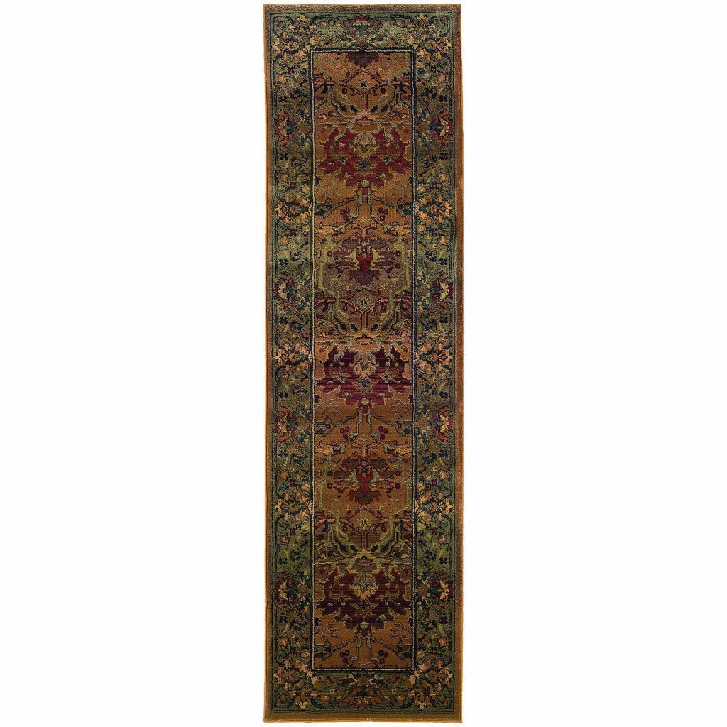 Woven - Kharma Green Beige Oriental Persian Traditional Rug