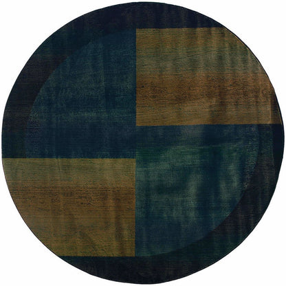 Woven - Kharma II Blue Gold Geometric  Contemporary Rug