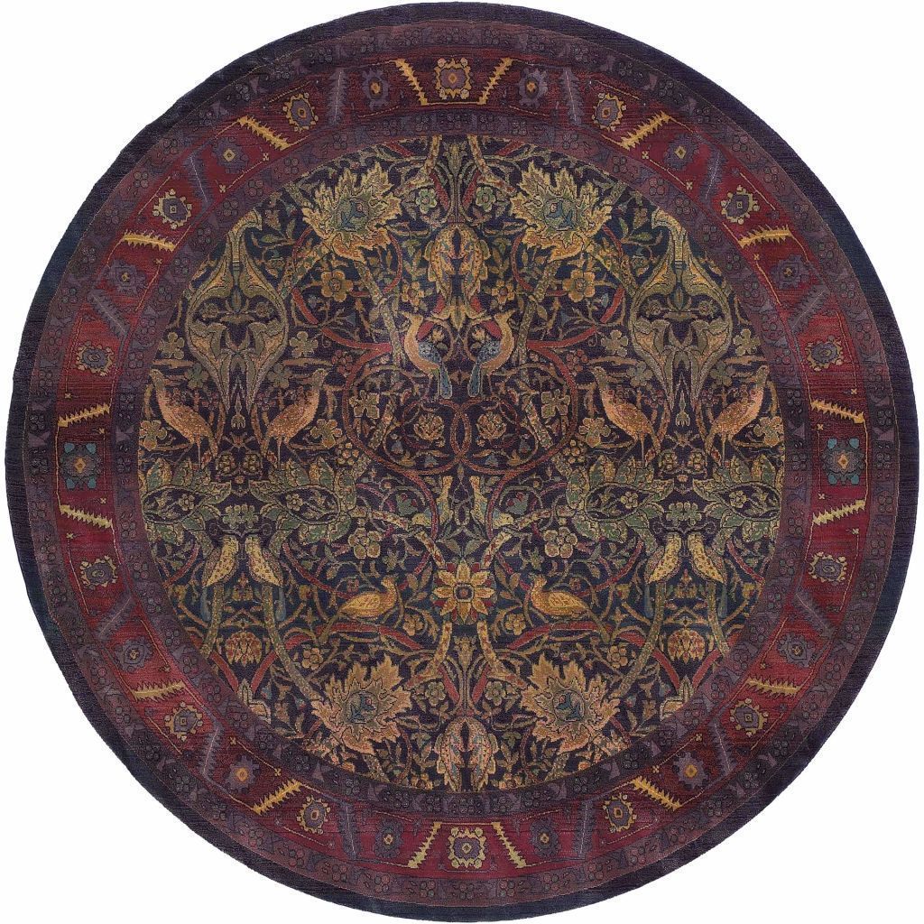Woven - Kharma Red Blue Floral  Traditional Rug