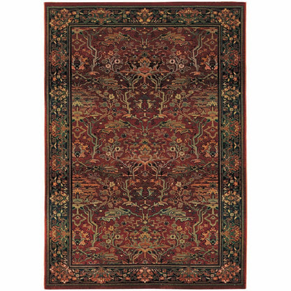 Kharma Red Green Oriental Persian Traditional Rug - Free Shipping
