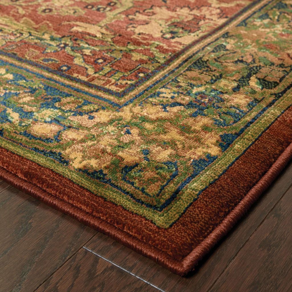 Woven - Kharma Red Green Oriental Persian Traditional Rug