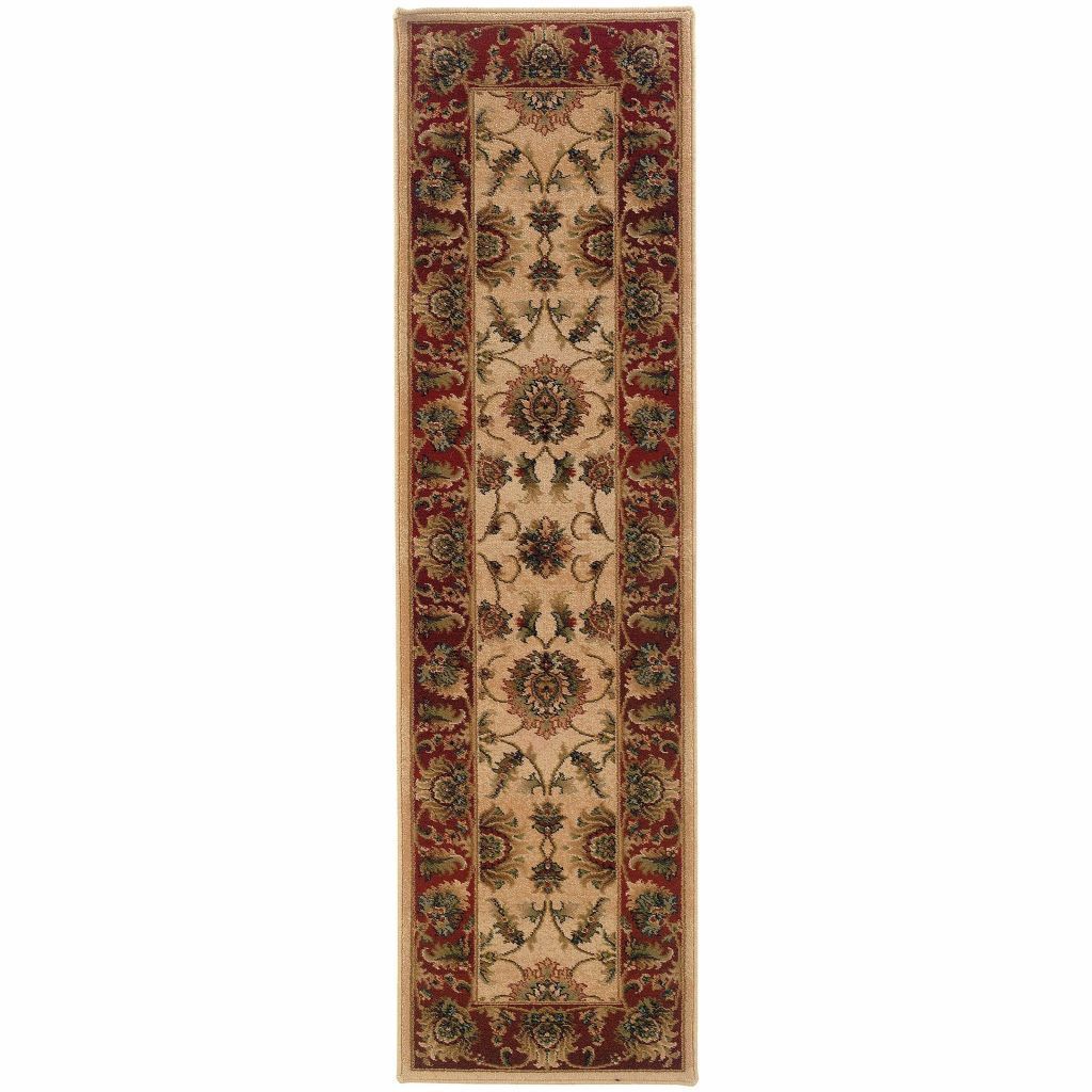Woven - Knightsbridge Beige Red Oriental Persian Traditional Rug