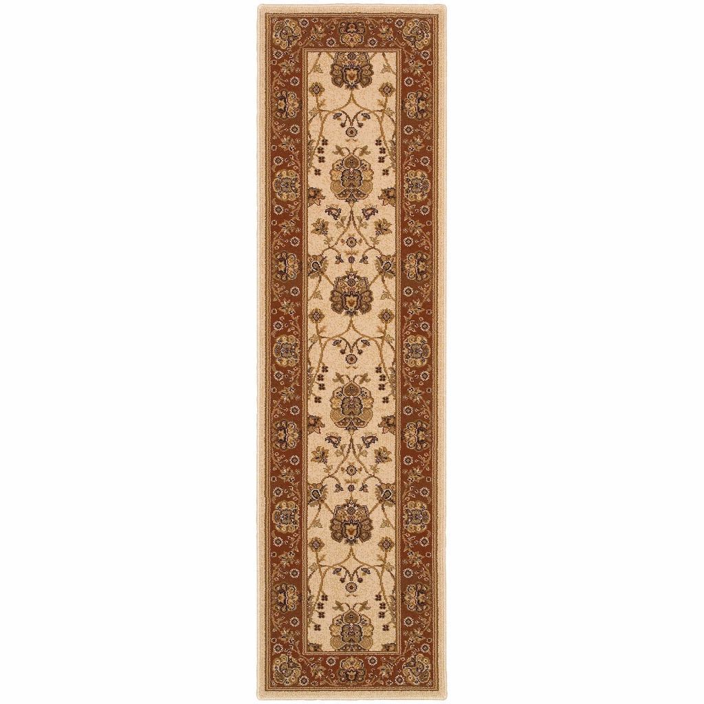 Woven - Knightsbridge Ivory Red Oriental Persian Traditional Rug