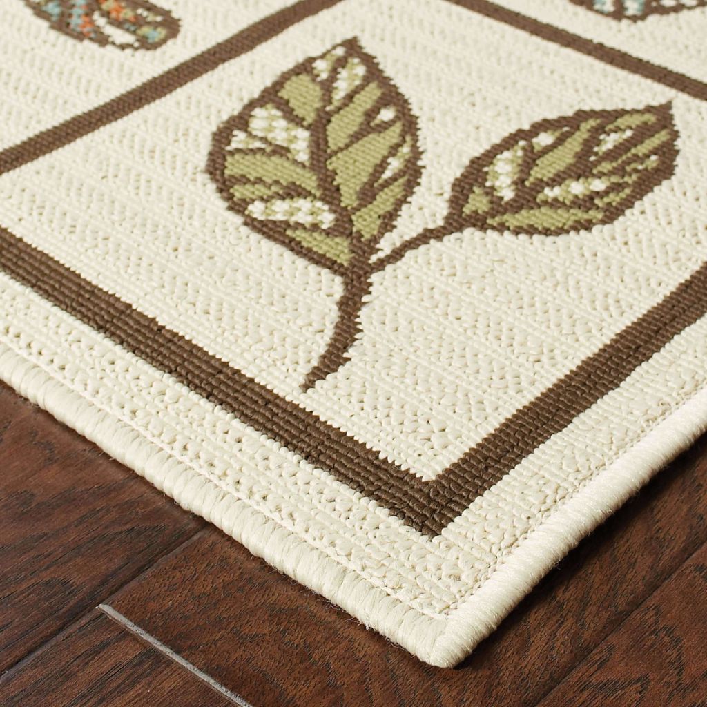 Woven - Montego Ivory Brown Botanical  Outdoor Rug